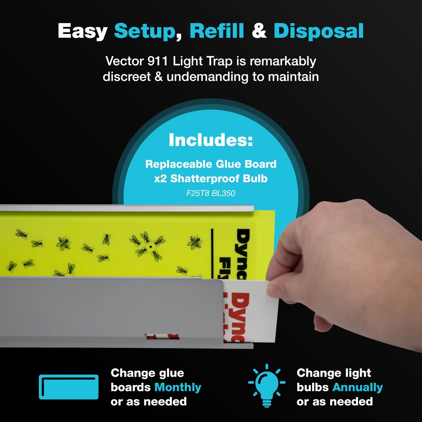 Catchmaster Pro Series Flying Insect Light Trap, Electric UV Light Fly Trap, Silent Adhesive Glue Board, Mosquito Gnat Killer Indoor, UV Lamp Bug Catcher, Pest Control for Home & Garage