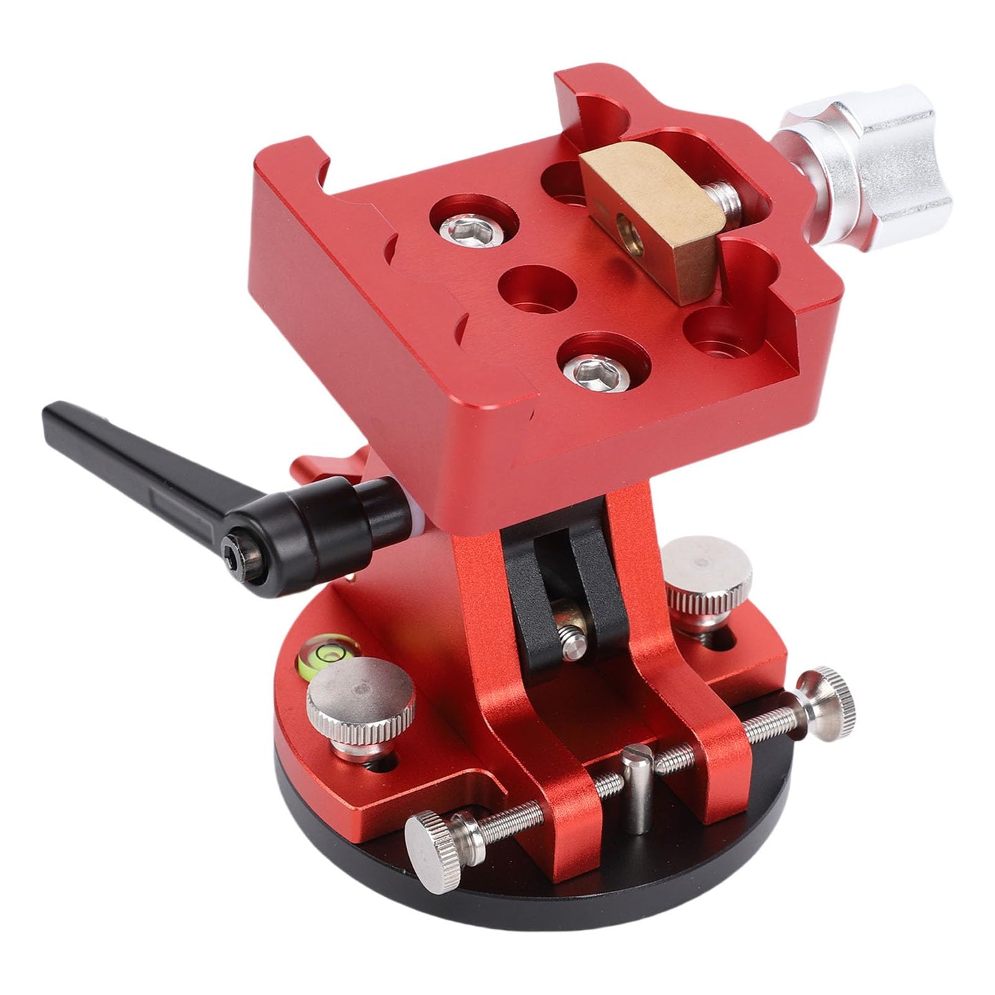 Serounder Telescope Mount, Latitude Adjustment Seat with 1/4", M6, M8 Interfaces, Aluminum Alloy Equatorial Wedge Latitude Base, 33.1LB Load Capacity (Red)