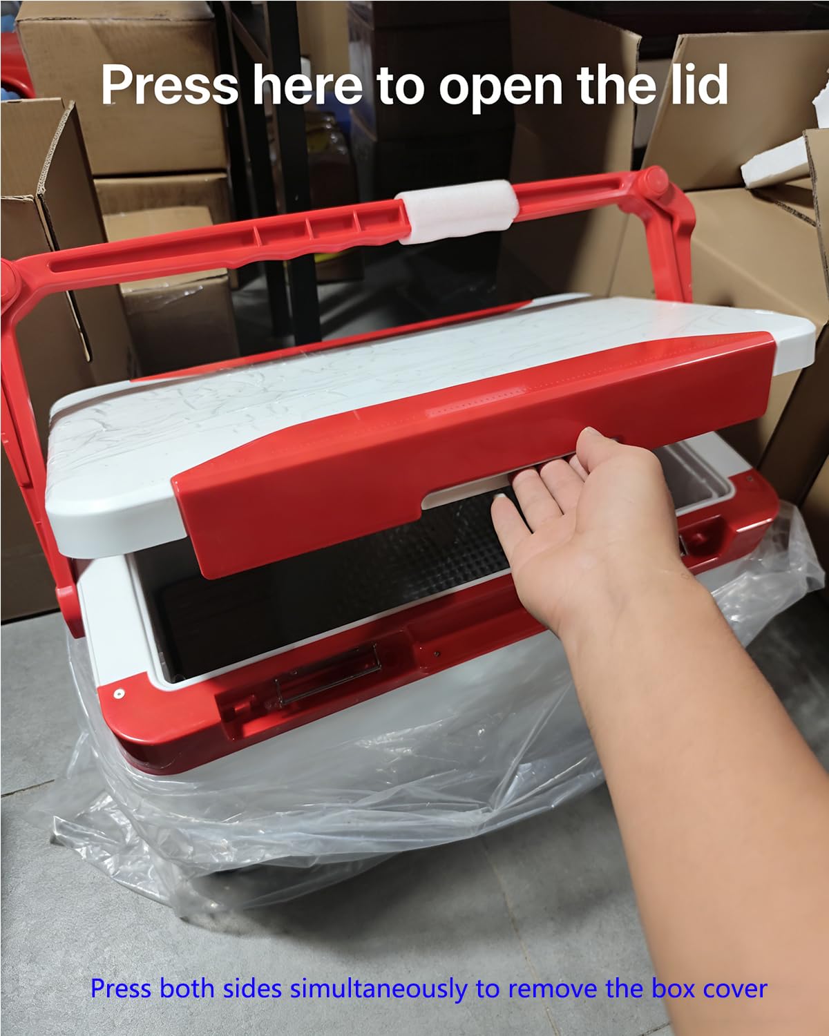 38QT Fishing Seat Box, Outdoor Insulated Cooler with Adjustable Elevating Legs & Drain Plug, Heavy Duty Portable Seat for Uneven Ground, Suitable for Fishing, Camping, Picnics, Outdoor Activities