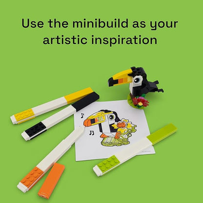LEGO Stationery Creativity Set with Building Toy - Animal (53666) Includes 1 Sticky Note Pad 4 Markers 1 LEGO Building Toy