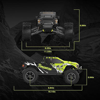 RIAARIO 1/10 Brushless RC Cars Monster Truck 50+ MPH 4WD Waterproof Carbon Fiber Black Ages 8+
