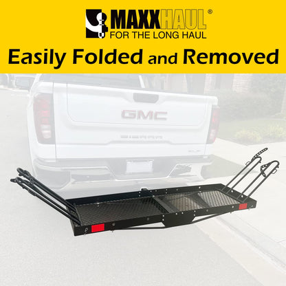 MaxxHaul 50641 60 inch x 20 inch 500 lb. Capacity 2 in 1 Hitch Mount Cargo Carrier Rack and 2 Bike Rack for 2 inch Receiver