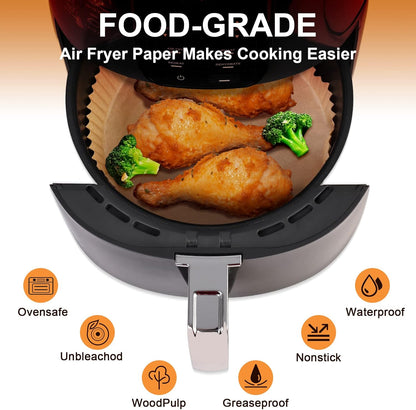 SIUDANGKA Mini Air Fryer Liners - 100 Pcs Non-Stick Parchment Paper Pads for 2QT Air Fryers | Compatible with Ninja, COSORI, Instant Vortex, CHEFMAN