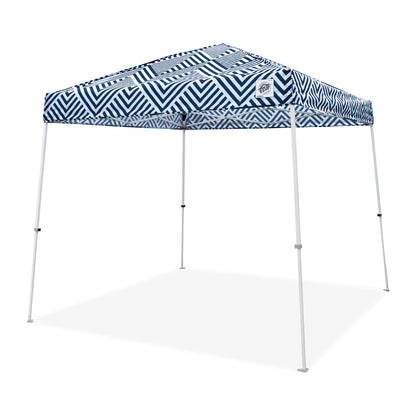 E-Z UP Sprint 10' X 10' Shelter with Geo Print, Midnight Blue Top, and White Frame