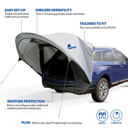 Napier Sportz Cove | SUV Tailgate Tent with Awning | Fits Small to Large SUVs | Easy 5-Minute Setup | Sun Protection & Privacy Shelter for Camping, Tailgating, Road Trips