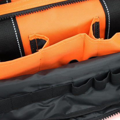 Lightning X LXMB35 EMT Trauma Bag – Large ALS Medical Bag with 6 Color-Coded Pouches, MOLLE Panel, Waterproof Bottom, Reflective EMS Gear for First Responders - ORANGE