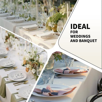 FINDYOU Ivory 6 Pack Polyester Table Cloth 60 x 102 Inch, Rectangle Tablecloths for 6 Foot Tables Washable Table Cloth for Party Wedding