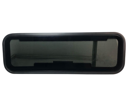 TZGP RV Vent Window 33.5" W x 10.5" H, Universal Awning Bunk Windows, RV Camper Window Replacement, Removable Screen & Solar Privacy Glass