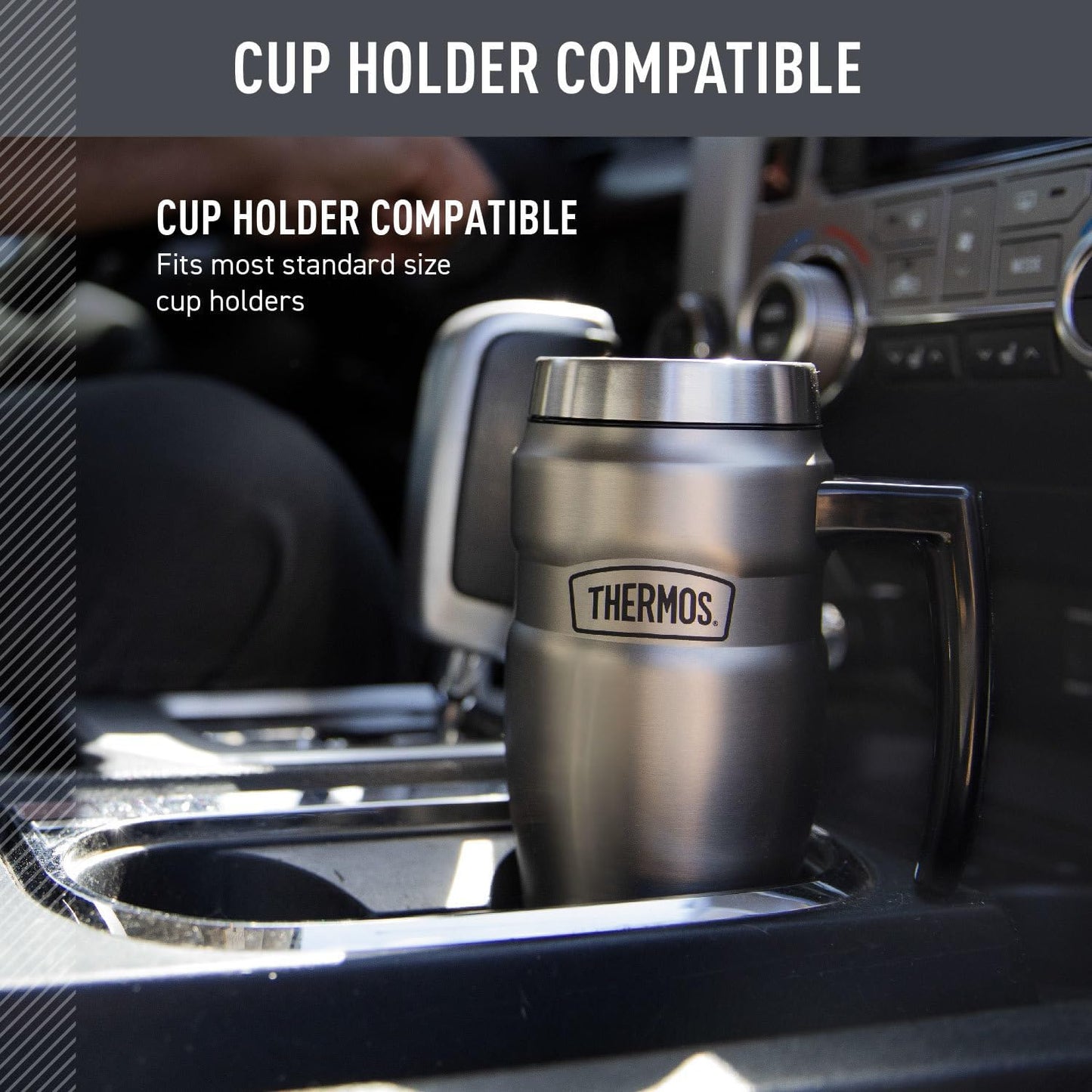 THERMOS Stainless King Travel Mug - 16oz Vacuum-Insulated, Midnight Blue | Leak-Proof & Sweat-Proof Design for Hot & Cold Drinks