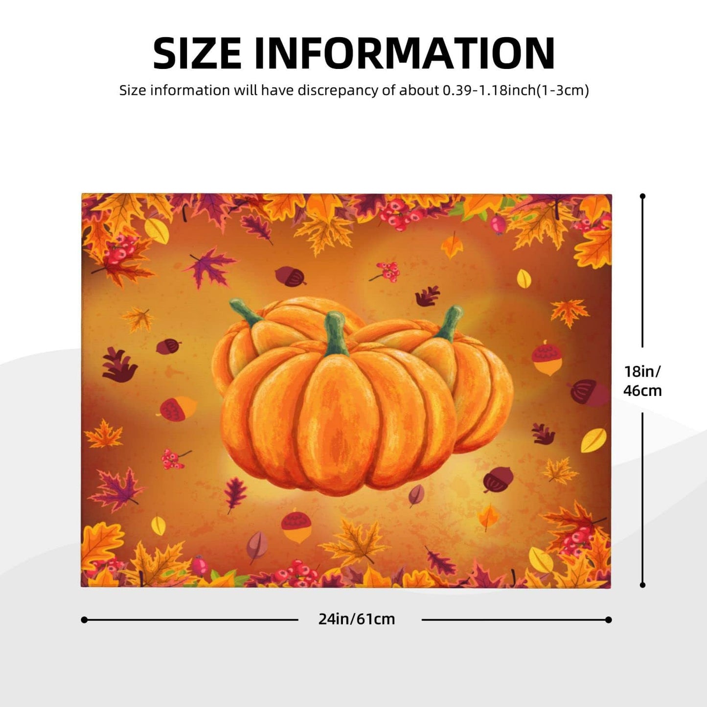 Fall Thanksgiving Pumpkin Coffee Mat Rubber Absorbent Dish Drying Mat For Kitchen Counter Coffee Bar Accessories 16x24 Inch