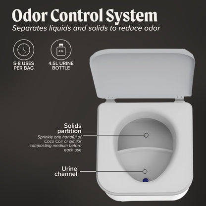 NOMAD by OGO Portable Compost Toilet – Camping Toilet for Truck Campers, Hunting Blinds, Car Camping, Primitive Camping & Boating, No-Electric, Waterless, Odor-Free Fits 8 Gallon Bags