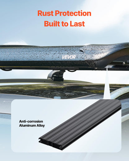 VEVOR Roof Rack Cargo Carrier, 48 x 40 x 5.6 in, Universal Rooftop Cargo Basket, Car Top Luggage Holder with 150 lbs Max Load Capacity, 4.1 in Fence, Anti-Rust Alloy Steel, Wind Fairing, for SUV Car