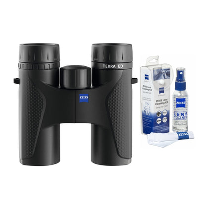 Zeiss 10x32 Terra ED Binoculars (Black) & Zeiss Cleaning Kit Bundle (2 Items)