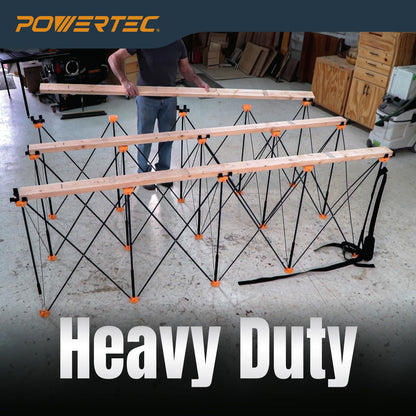 POWERTEC Arachni-Flex Portable Workbench 4x8ft Collapsible Workstand - Heavy Duty Folding Work Table Base, 6000 lbs Capacity 36 Inch Work Height, No Assembly Mobile Work Station w/Carry Strap (71930)