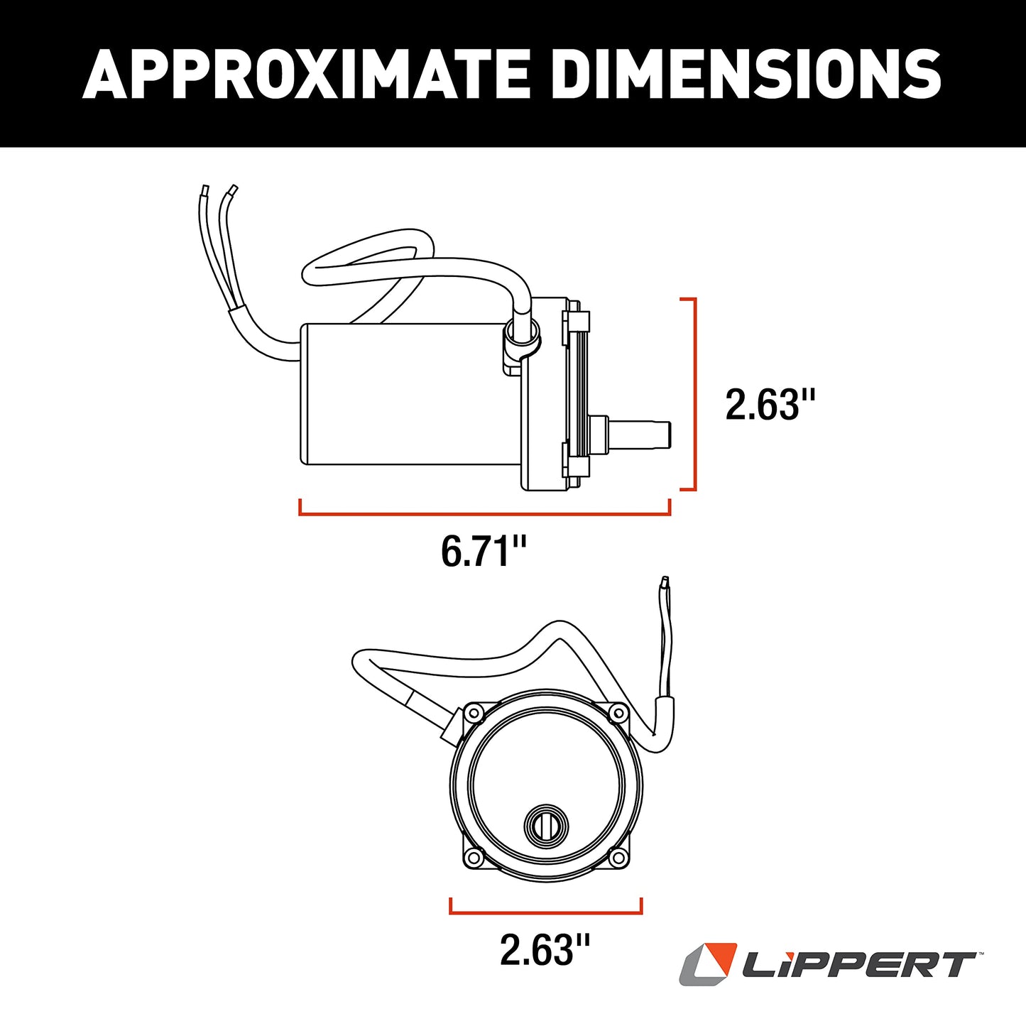 Lippert Replacement Motor for High-Speed Electric RV Stabilizer Jack System on 5th Wheels and Travel Trailers, Cover Boot Included - 352338