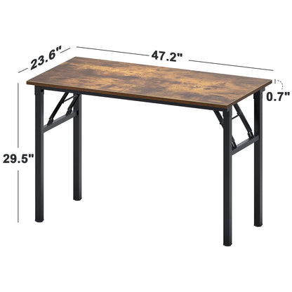 Need Office Computer Desk - 47.2L Sturdy and Heavy Duty Folding Laptop Table,Writing Table/Home Office Desk/Sewing Table,No Assembly Required,Rustic Brown AC5FB(120 * 60)