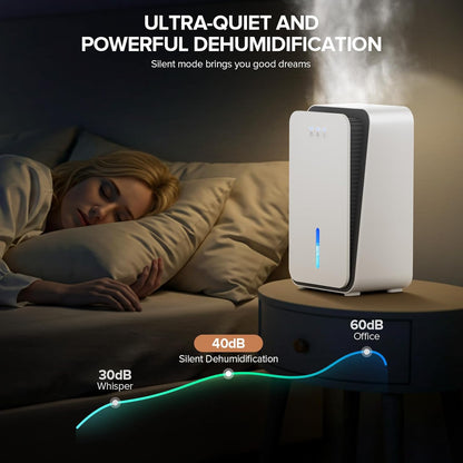 Skiennix Dehumidifier | 1000 Sq. Ft. Home & Basement Unit with Auto Shut Off & Aromatherapy Diffuser