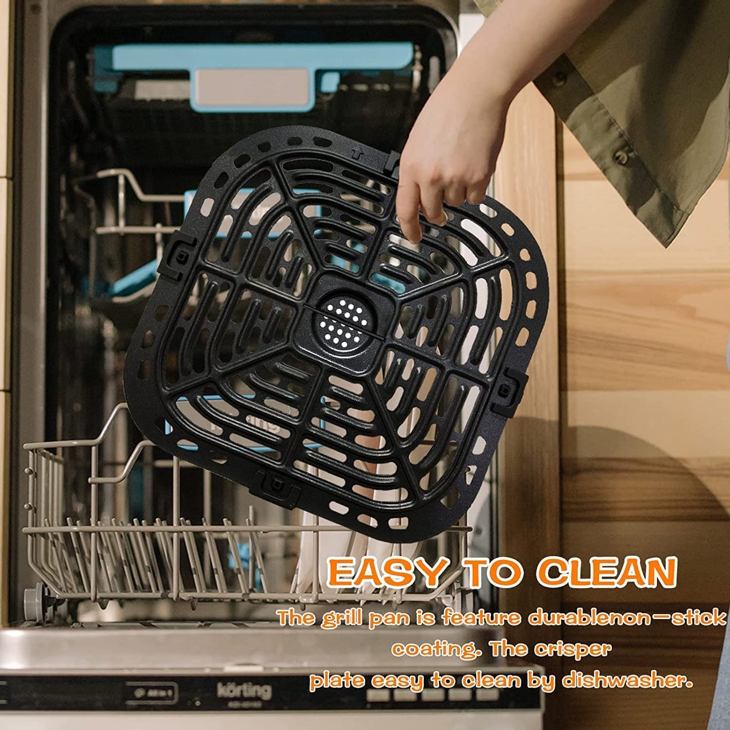HEISENLIN Air Fryer Grill Pan for Instants Pot Vortex Plus 6 in 1 6 QT XL Air Fryers, Upgraded Nonstick Air Fryer Grill Crisper Plate Tray Grid Grate Rack Shelf for Instants 6QT 5.7QT, Dishwasher Safe