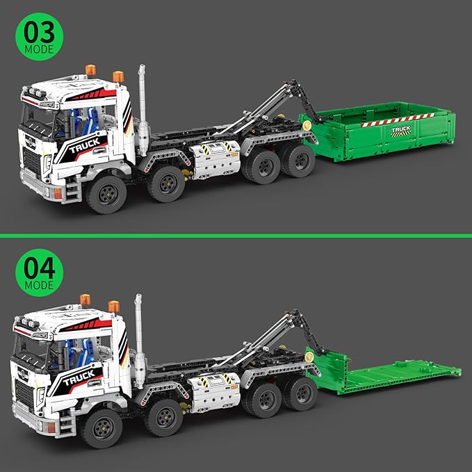 Reobrix 4 in 1 City Construction Building Toys RC Truck Vehicles Set Toys for Adults and Boys APP &amp Remote Control Transport Truck Building Toys DIY Educational Gift for Boys 14+ (2852 PCS)