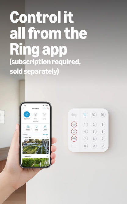 Ring Alarm 5-Piece Kit (newest model), Wireless smart home or business security system, expandable, easy setup, Mobile App Control, 24/7 Professional Monitoring, Alexa Compatible