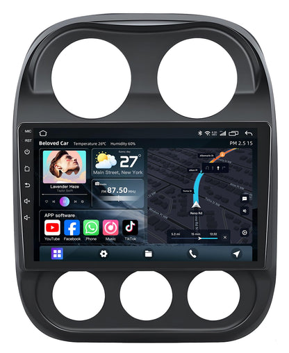 5GWi-Fi 1280 * 800HD（Online Upgrade OTA System） Car Radio Stereo for Jeep Patriot Compass 2010-2016 Built-in Carplay Andriod Auto, FM&DSP Bluetooth with GPS Navigation Backup Camera&SWC 2+32G