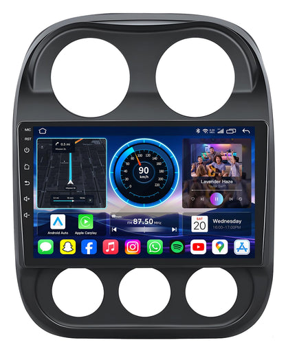 [8core] Car Radio Stereo for Jeep Compass Patriot 2010-2016: 10inch 1280 * 800HD Touch Screen Head Unit Replacement AM FM RDS CarPlay Android Auto 5GWiFi Bluetooth5.0 1080P Backup Camera SWC GPS