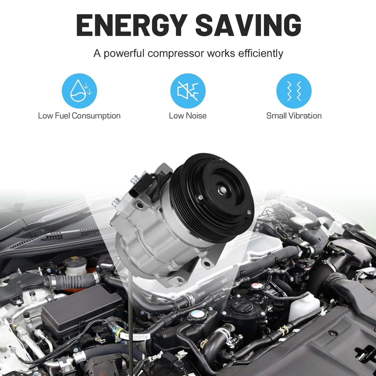 New AC Air Condition Compressor with Clutch for Ford Expedition F150 2007-2014, F250 F350 Super Duty 2008-2010, for Lincoln Navigator 2007-2014 5.4L 6.2L 6.4L 6.8L, for Ford Lobo 4.6 5.4L 6.2L 01-14
