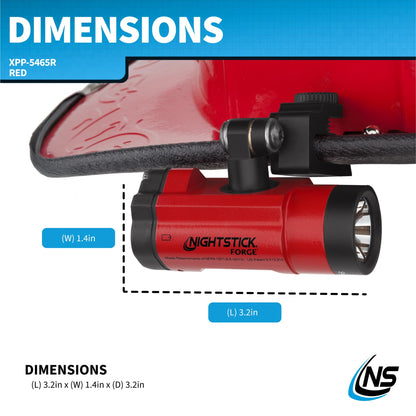 Nightstick XPP-5465R Forge™ Intrinsically Safe Helmet-Mounted Multi-Function Flashlight, Red