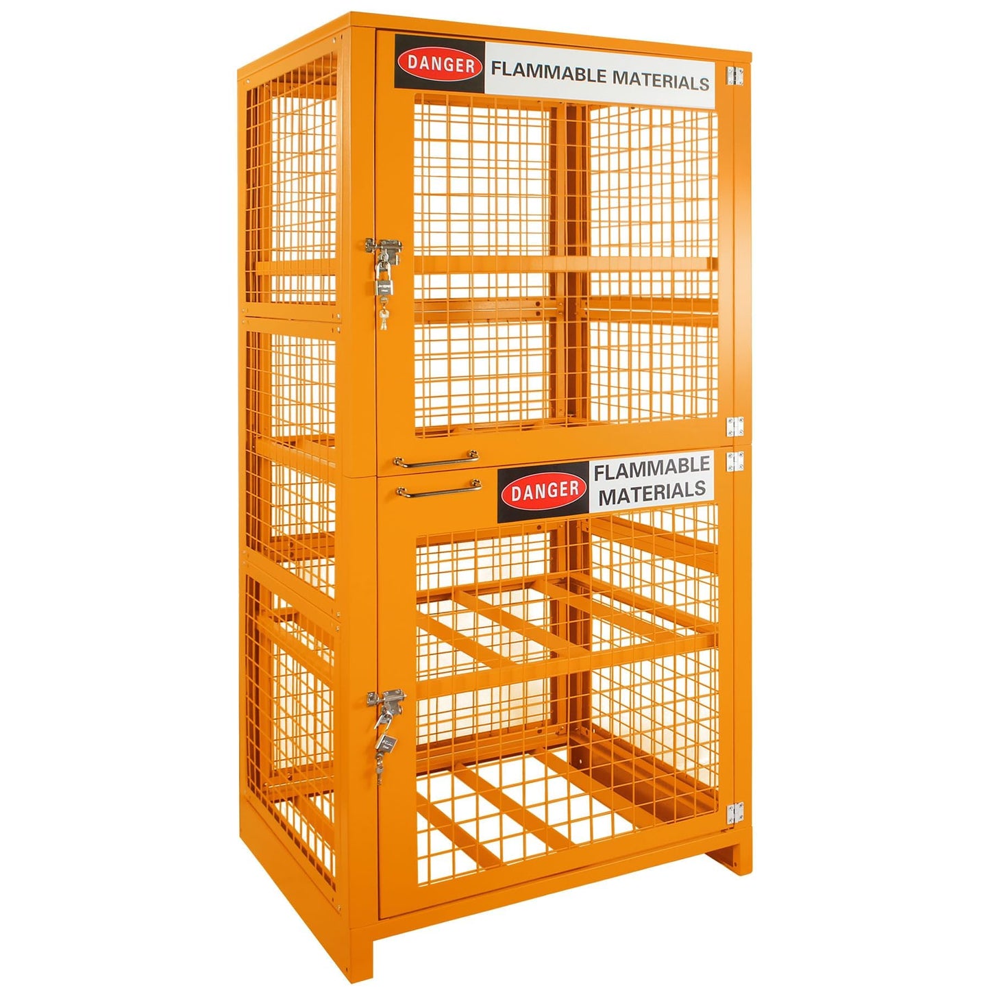 Sidasu Propane Tank Storage Cage for 8 Cylinders-31.5"x30"x67", Lockable Outdoor Storage Box with Split Doors, Heavy Duty Cylinder Storage Cabinet, Yellow Powder Coated,Fits 3,5,11,20,30,33lb Tanks