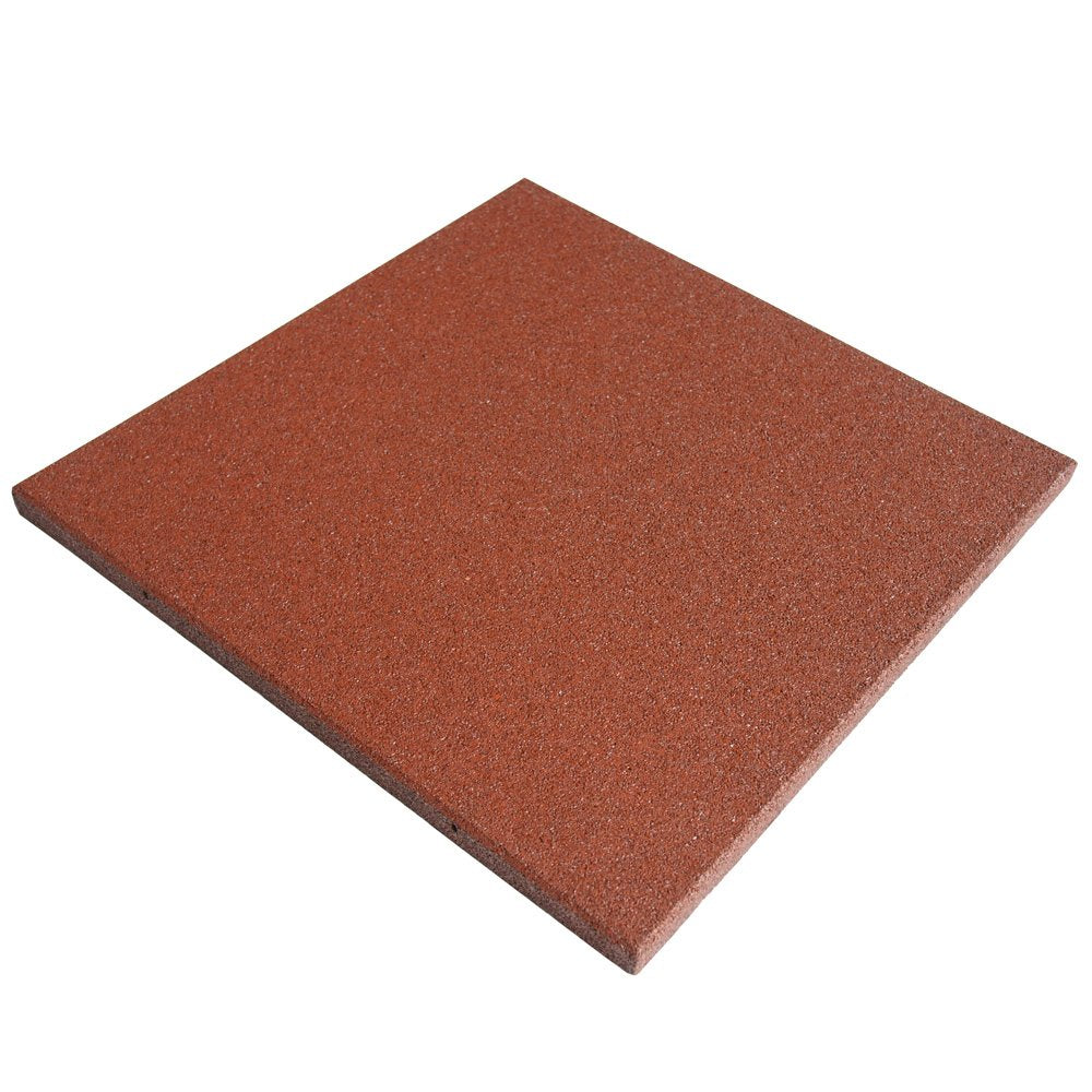 Rubber-Cal Eco-Sport Interlocking Tiles - 1 x 19.5 x 19.5 Inch - 6 Pack - 15.84 Square Feet Coverage - Terra Cotta