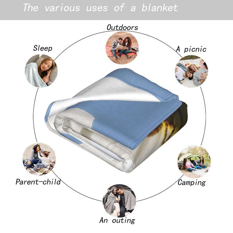 MIEPOS Cute Owl Throw Blanket,50x60in,Soft,Lightweight Flannel,Adorable Cartoon Bird and Branch Blankets - Gifts for Adult & Animal Lovers,for Couch Office Travel,Home Living Room Decor