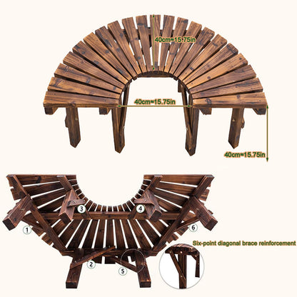 SQXLXDD Tree Bench Wrap Around, Outdoor Patio Garden Porch Curved Bench, Wood Outdoor Benches Weatherproof, Wooden Semicircular Park Benches for Outside
