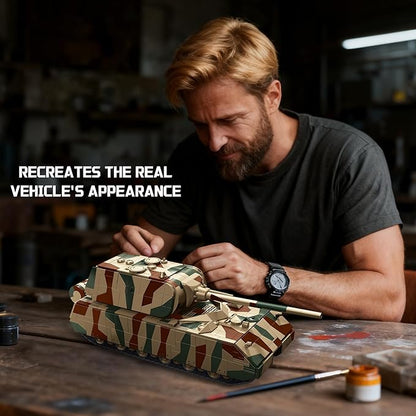 WW2 Panzer VIII Maus Tank Building Sets for Adults Army Military Vehicles Collectible Model for Home Decor (Camouflage)