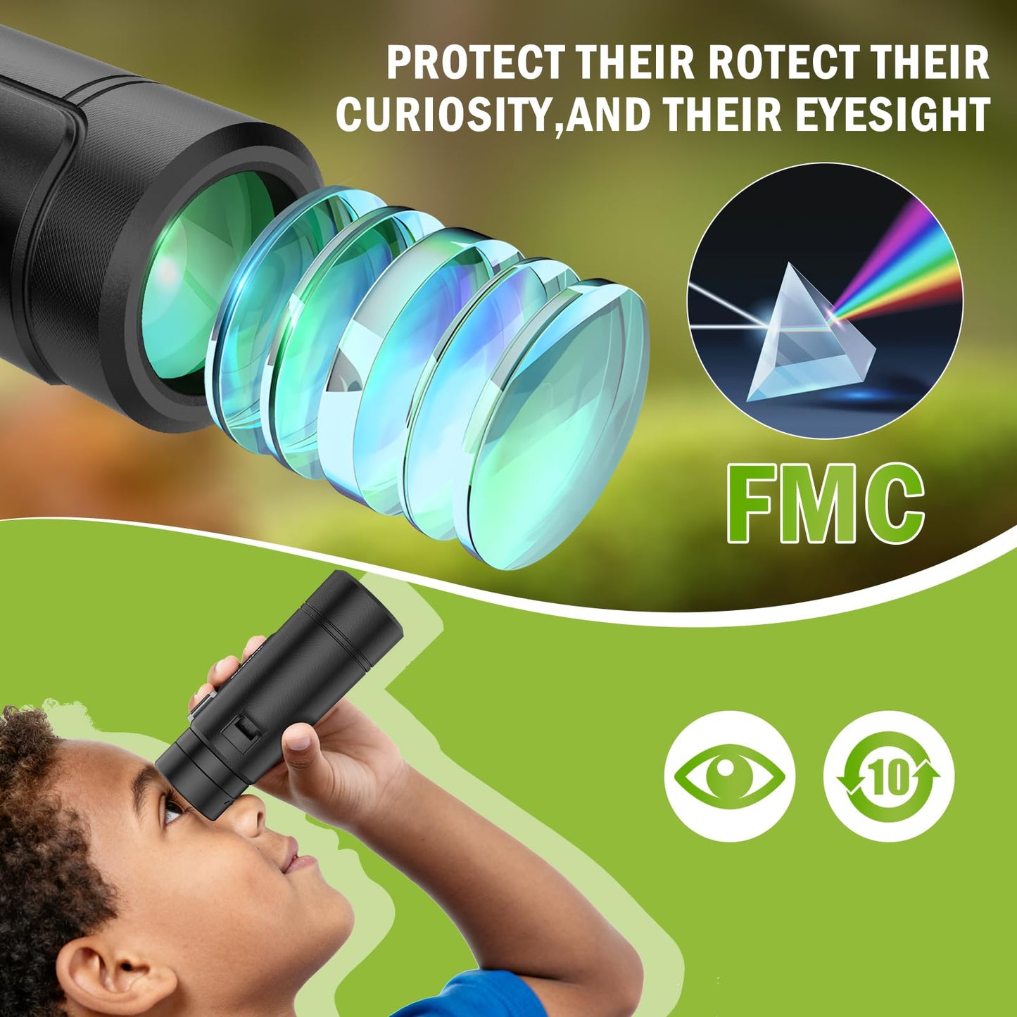 Compact Binoculars for Adults 10x26 High Powered, Pocket Binoculars for Bird Watching, Waterproof BAK4 FMC, Lightweight One-Handed Use