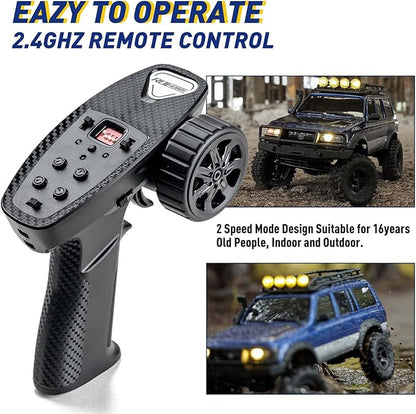 EAZYRC FMS Fcx18 1/18 Land Cruiser 80 Toyota RC Rock Crawler RTR 4x4 Off-Road Waterproof Hobby Grade RC Trucks All Terrains for Adults and Beginner(Yellow)