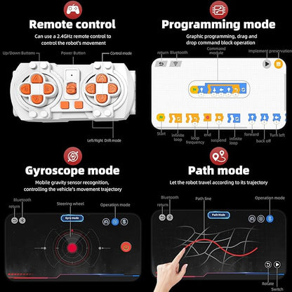 3-in-1 Programmable Robotics Kit with Remote and App Control - STEM Educational Building Toy for Kids Ages 8-12 Ideal Birthday for Boys (856PCS)