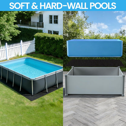 Poolvio 16-Foot x 32-Foot Rectangle Above Ground Pool Liner Pad, Geotextile Under Padding, Extends Liner Life, Puncture & Weed Barrier, Eco-Friendly Fabric