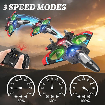 Foam Remote Control Airplanes RC Planes for Kids Adults RC Airplane Fighter Jet with Light 360° Flip Fighter Jet Toys Stunt Roll Airplane Toy Gifts for Kids Boys