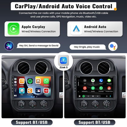 [2GB+64GB] Android 13 Car Radio for Jeep Compass Patriot 2010-2016 with Wireless Carplay Android Auto,10.1 ' 1080P Touchscreen Head Unit Bluetooth WiFi GPS 26-UI Mirror Link SWC Rear Cam+ USB Canbus