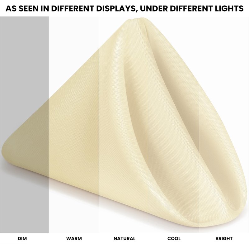 Utopia Home Ivory Cloth Napkins (12 Pack, 20x20 Inches), Ideal Dinner Napkins for Party, Wedding and Lunch/Dinner