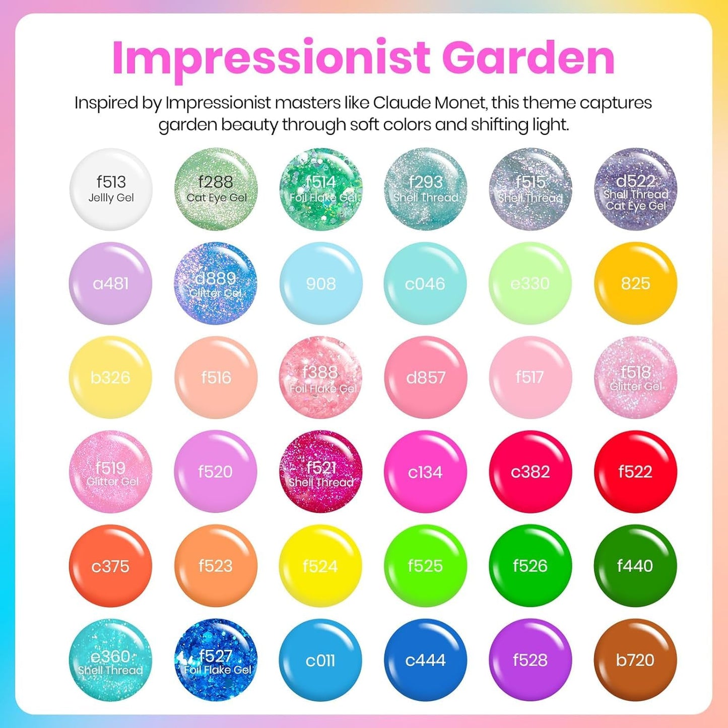 beetles Gel Polish 44pcs Fall Gel Nail Polish Set 36 Colors Brown Burgundy Red Blue Purple Orange Green Black Nude White with Base Top Coat UV LED Needed Salon DIY at Home Gift for Women Colorful Muse