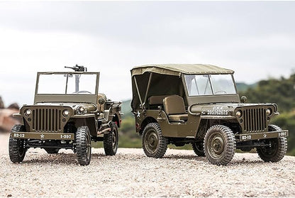 Fms 1/6 1941 MB Scaler RC mini Jeep RC Truck MB Scaler 4x4 Hobby Grade Brushed RC Rock Crawler RC Army Military Truck for AdultsRS (1/6)