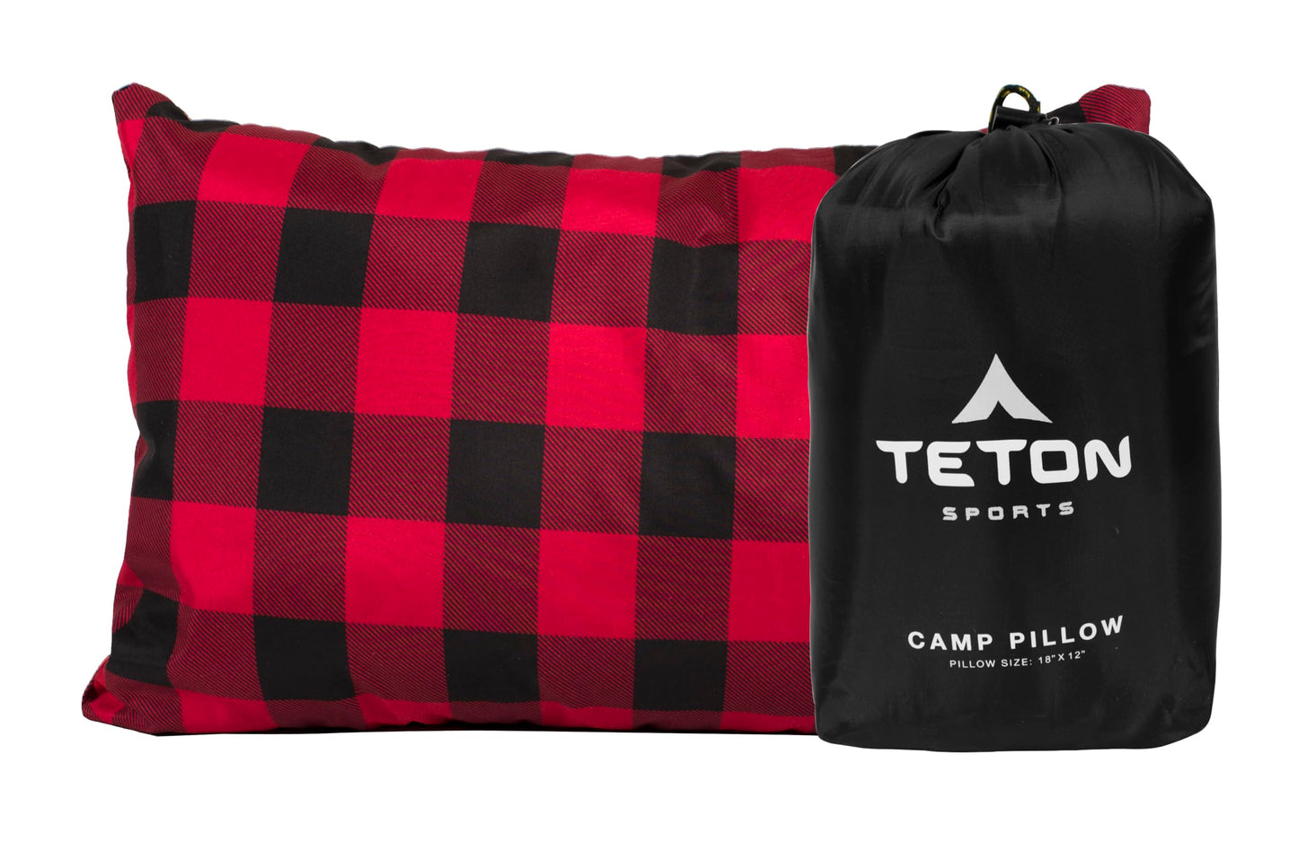 TETON Sports Camp Pillow; Great for Travel,Camping and Backpacking; Washable,Black,(Pack of 12)