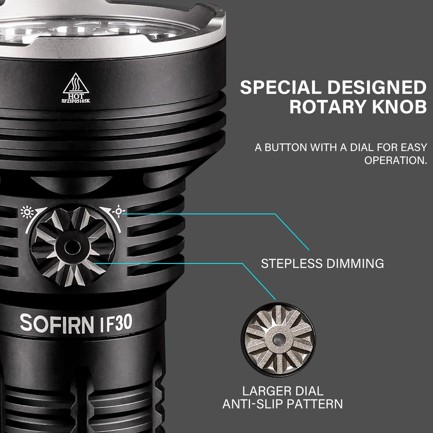 sofirn IF30 Flashlight High Lumens, 12000 Lumens Ultra Bright Flashlight with 685 Meters Beam Distance Spotlight, Rechargeable Flashlight USB C, LED Flashlight Waterproof for Hunting, Searching