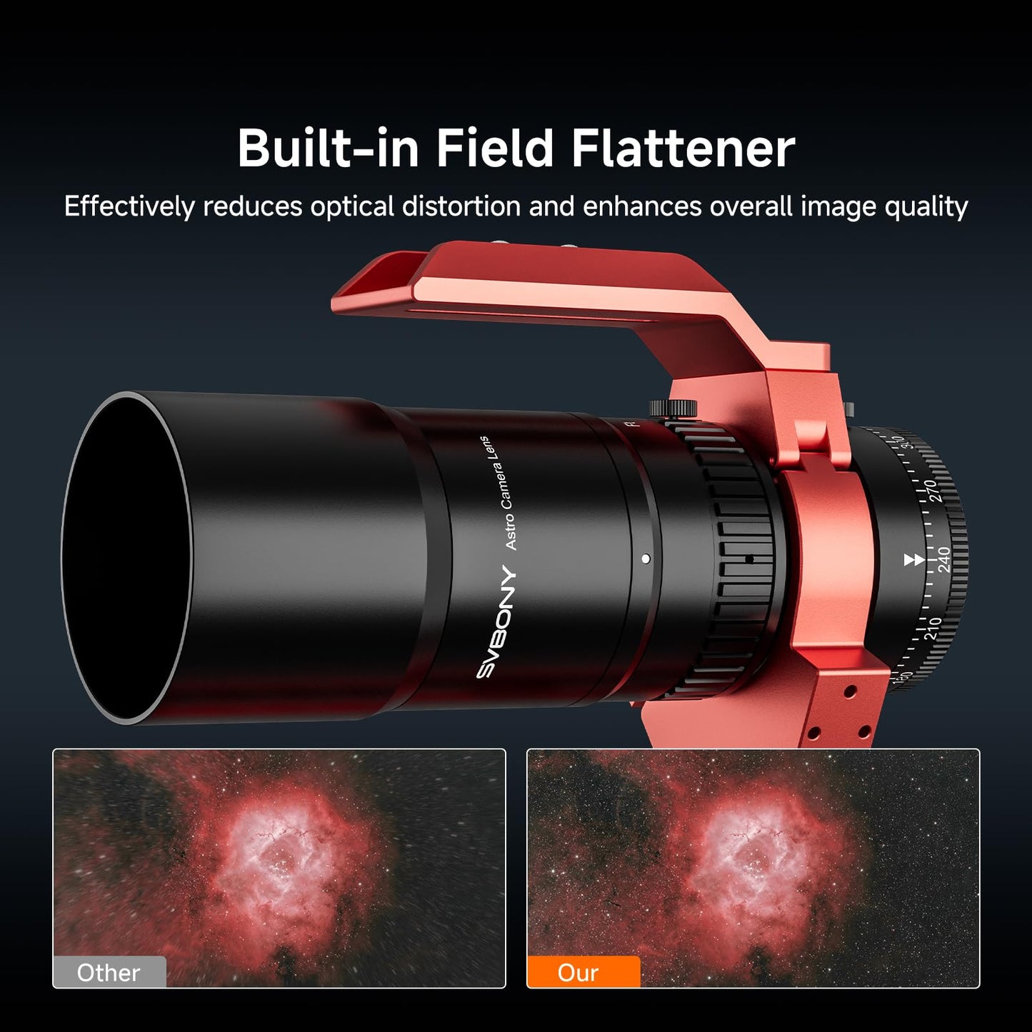 SVBONY SV545 Telescope Petzval Lens APO with SV241 Pro Power Management Box, F4.5, 203mm Focal Length, Built in Field Flattener, Remote Control for Astronomy Equipment, for Deep Sky Astrophotography