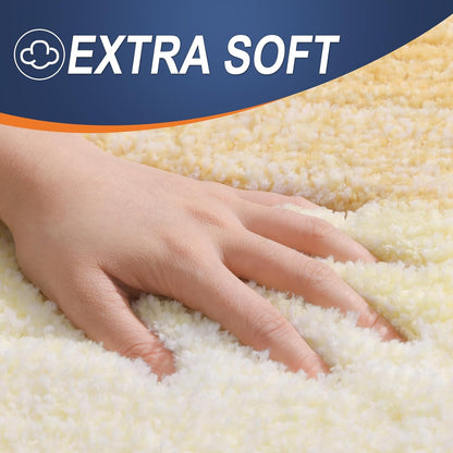 OLANLY Bathroom Runner Rug - Extra Soft Microfiber Mat with Rubber Backing | Quick Dry, Washable, 59x20, Light Yellow