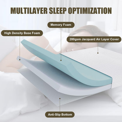 Kawcono 4 inch Queen Sofa Mattress with Removable Washable Cover,Replace Pull Out Queen Sleeper Sofa Mattress for RVs,Daybeds,Boats&Guest Rooms,58x72x4 inch