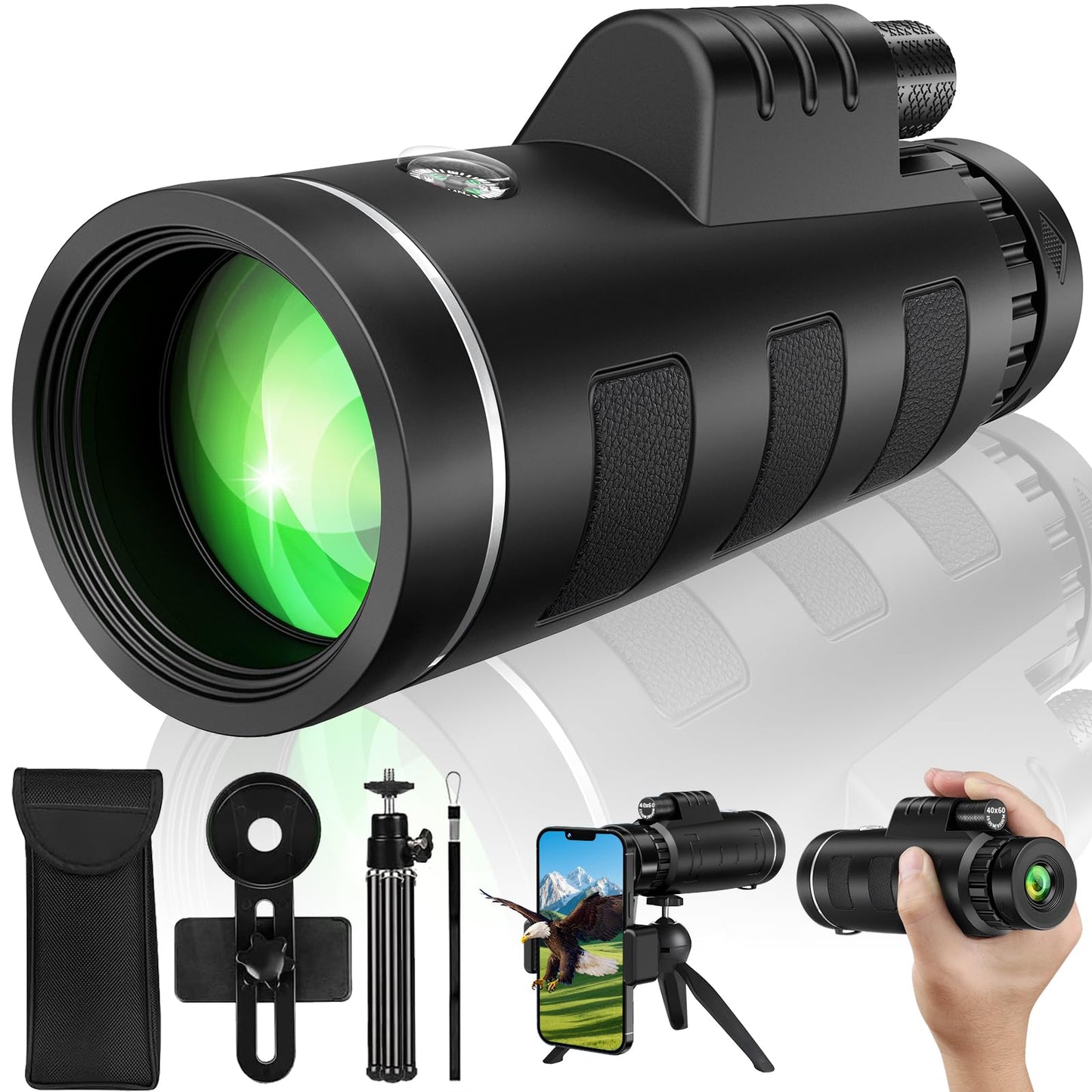 40x60 Monocular Telescope for Adults, Compact HD Monocular for Sports Events, Soccer Games, Concerts, Birdwatching, Hiking, Camping and Travel