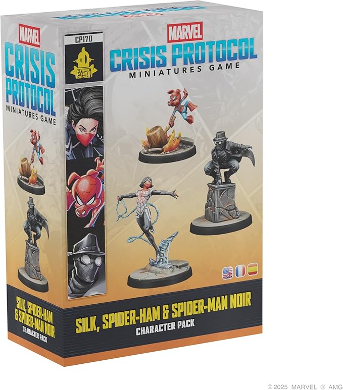 Asmodee Marvel: Crisis Protocol Silk Spider-Ham &amp Spider-Man Noir Character Pack - Tabletop Superhero Game Ages 14+ 2 Players 90 Min Playtime