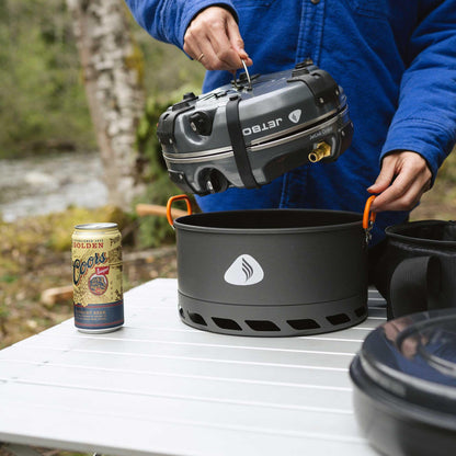Jetboil Genesis Basecamp Camping and Overlanding Stove Cooking System with Camping Cookware Grey